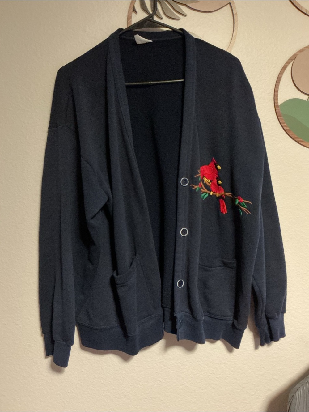 Made in Italy Navy Button Front Cardigan Sweater - Picture 2 of 7